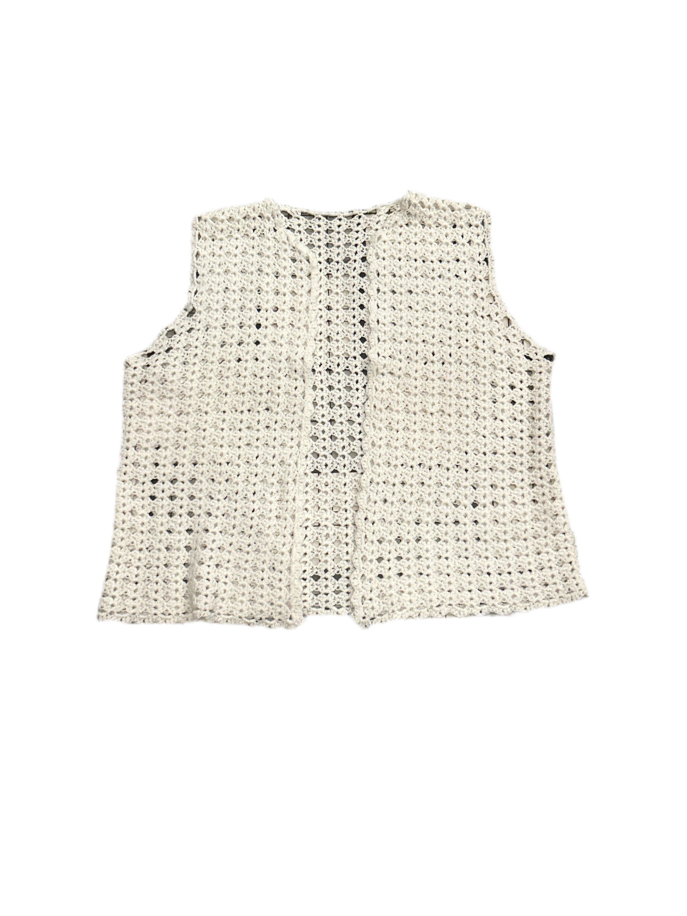 Vest Chaleco Crochet Mango 3X White Crochet Vest – Thegoodishstl