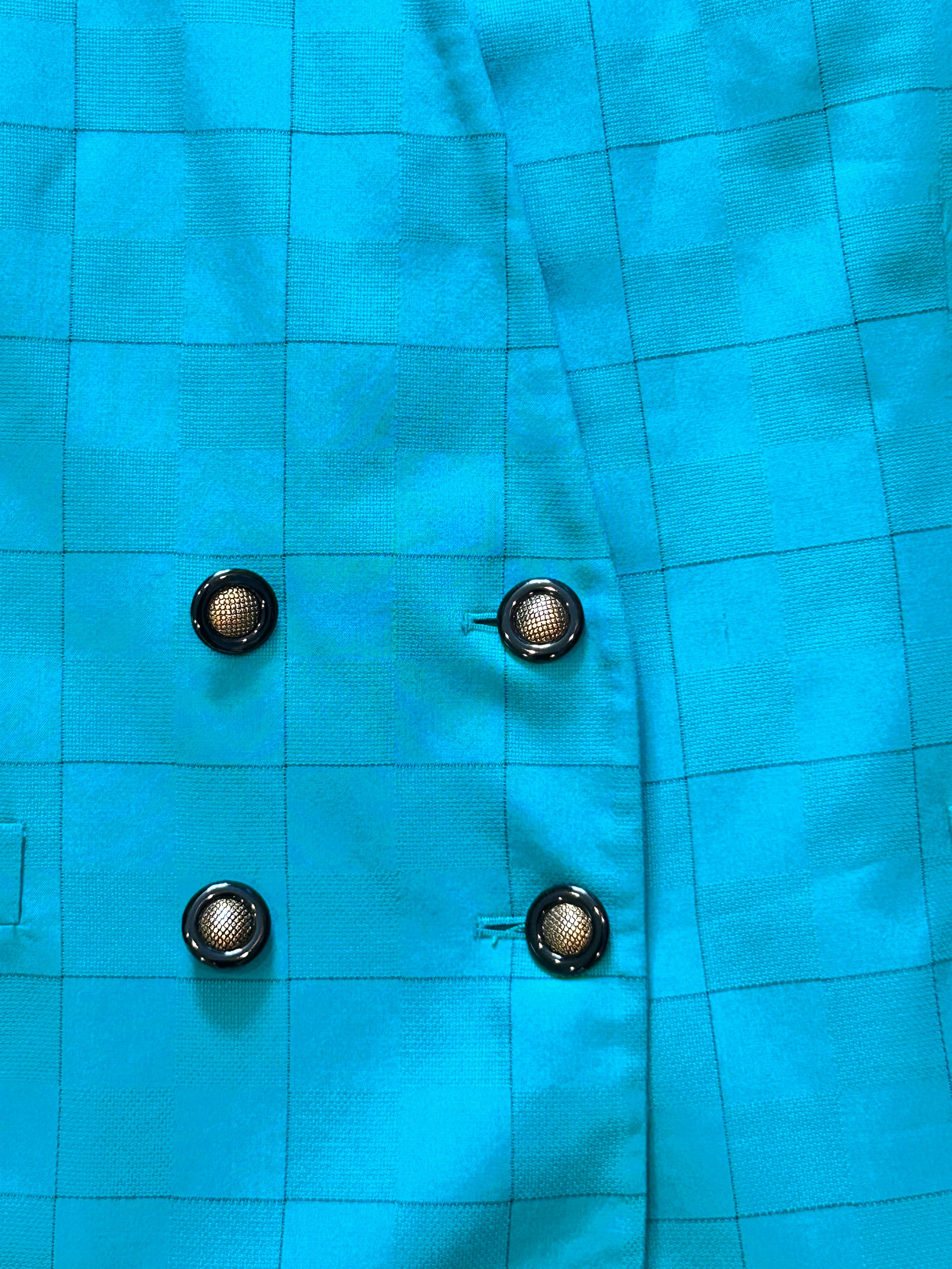 3X Kasper II Teal Double Breasted Blazer