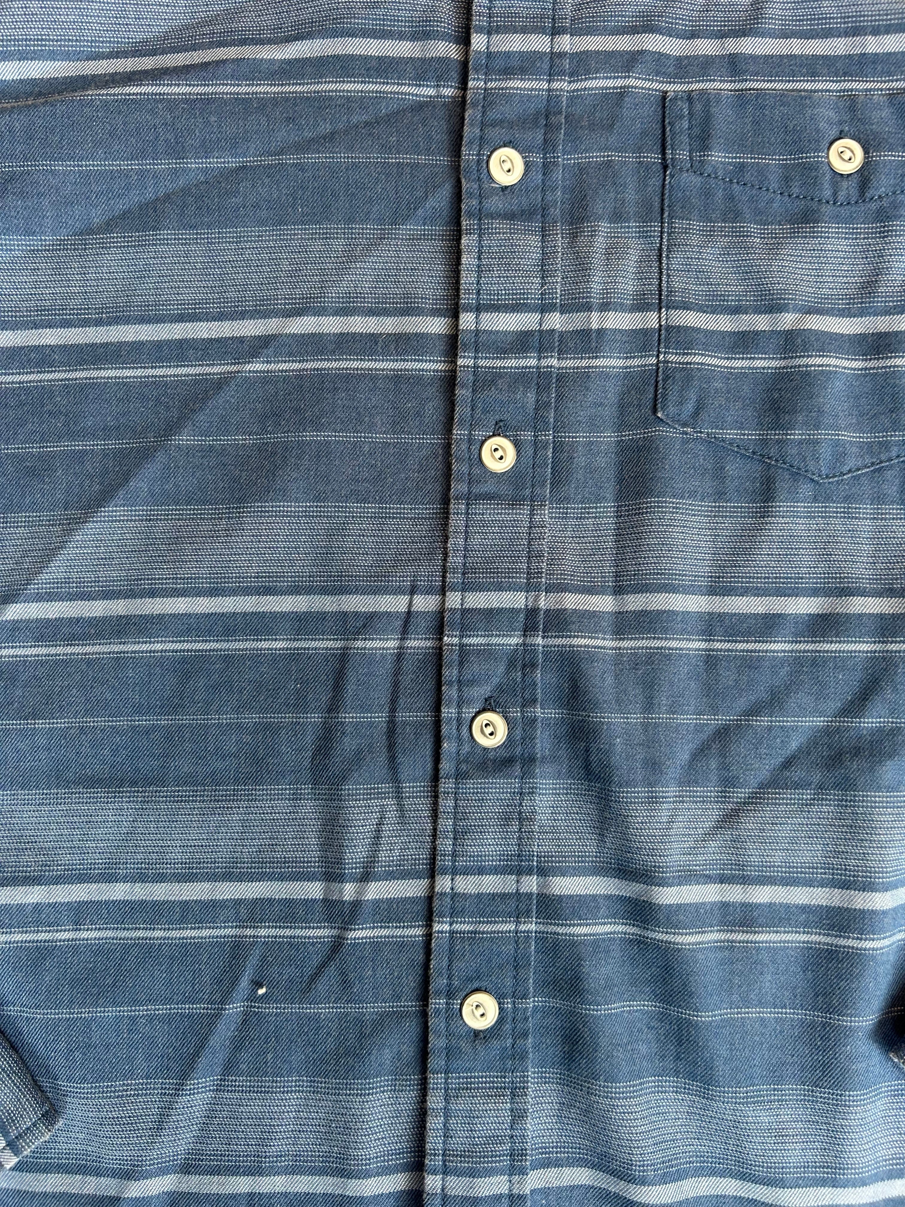 XL Original Weatherproof Vintage Blue Striped Button Up
