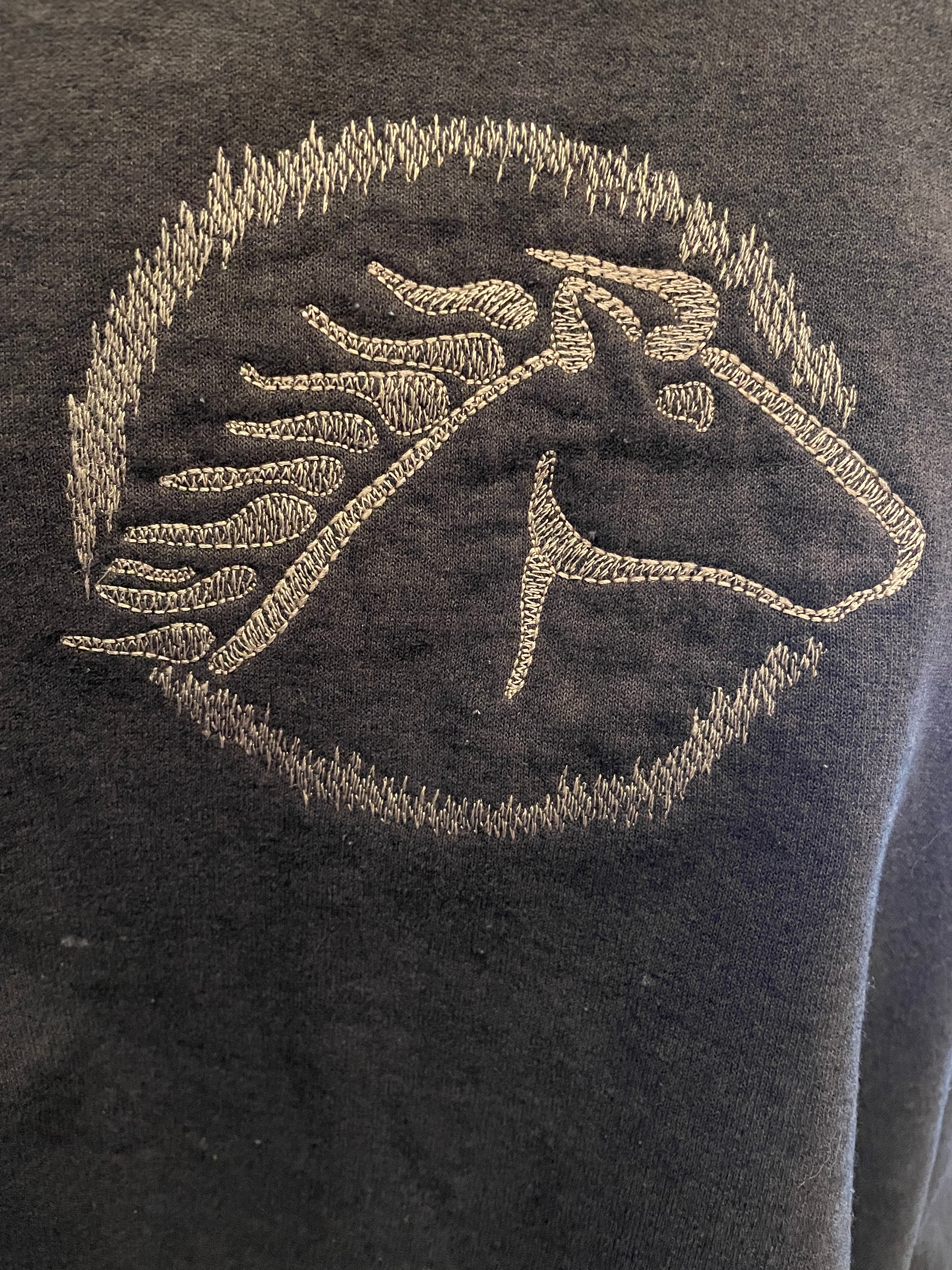 2X Mock Neck Embroidered Horse Sweatshirt