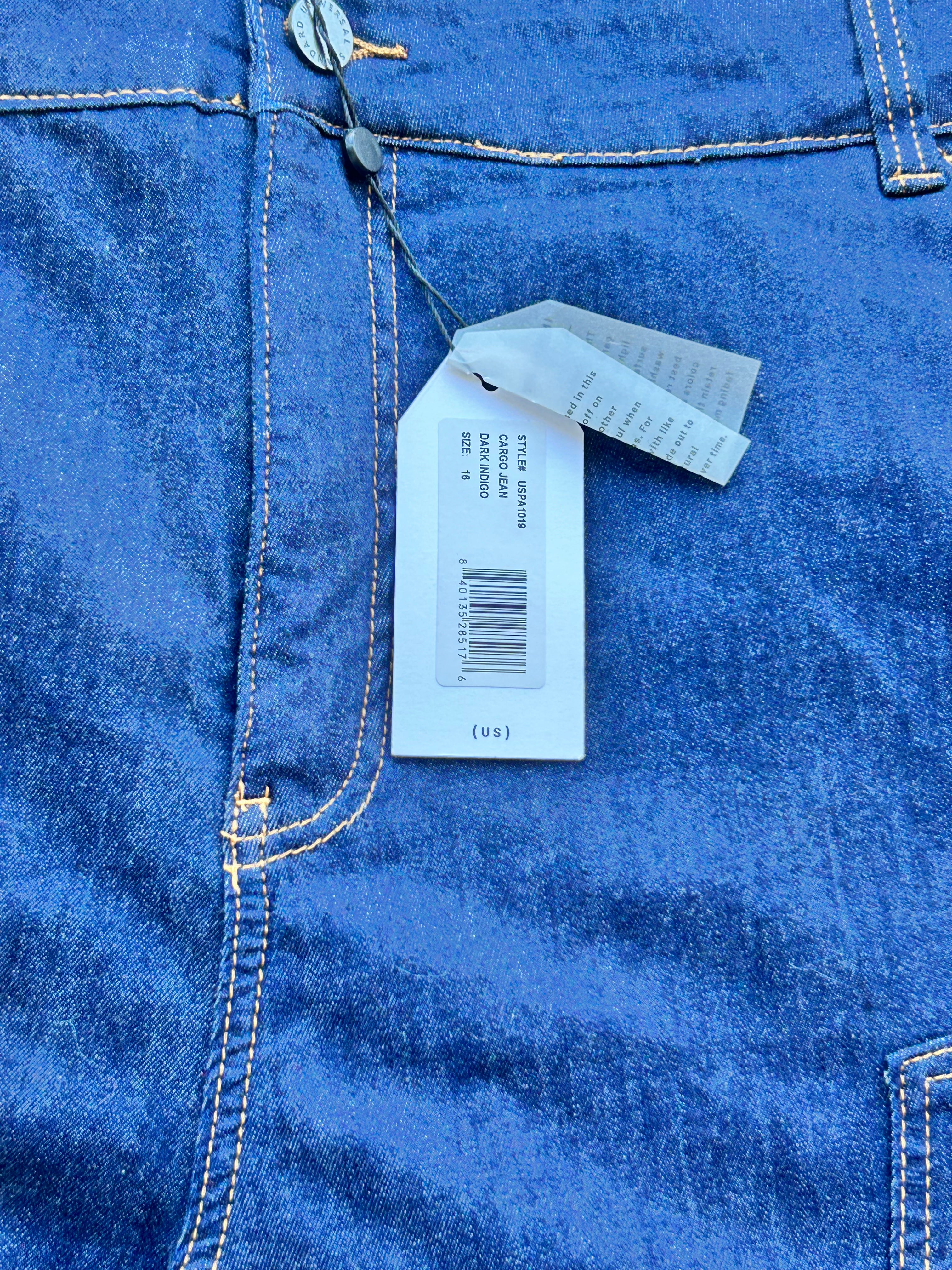 2X Universal Standard Dark Indigo Cargo Double Knee Jean NWT