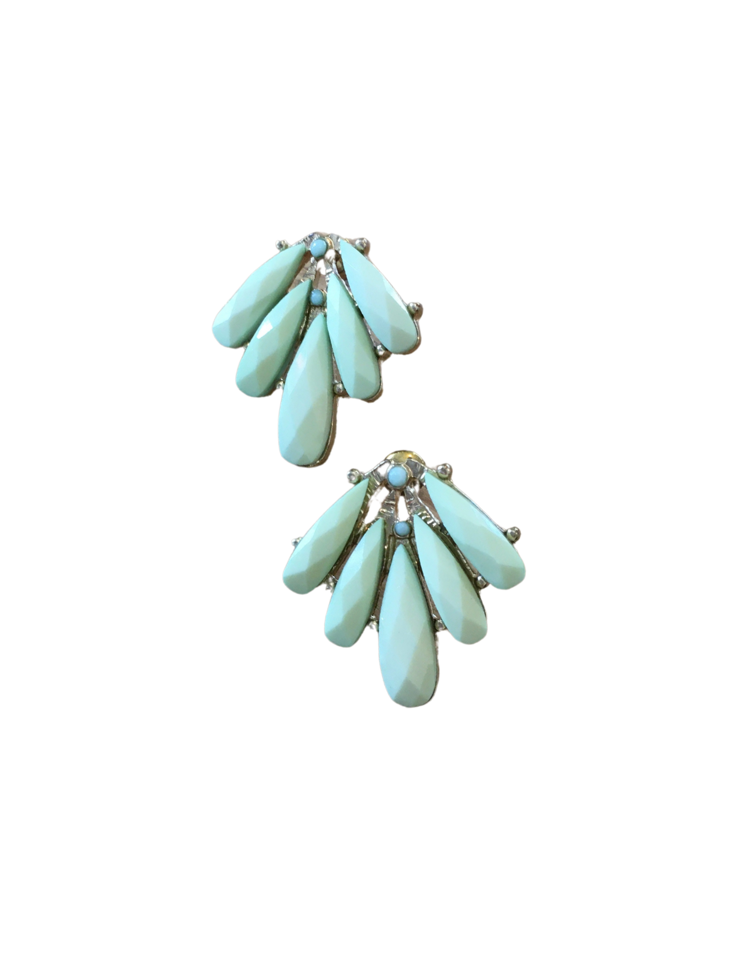 Green foliage inspired post earrings