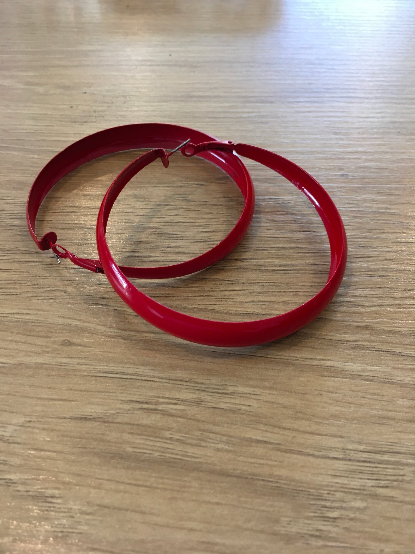 Large red enamel hoop