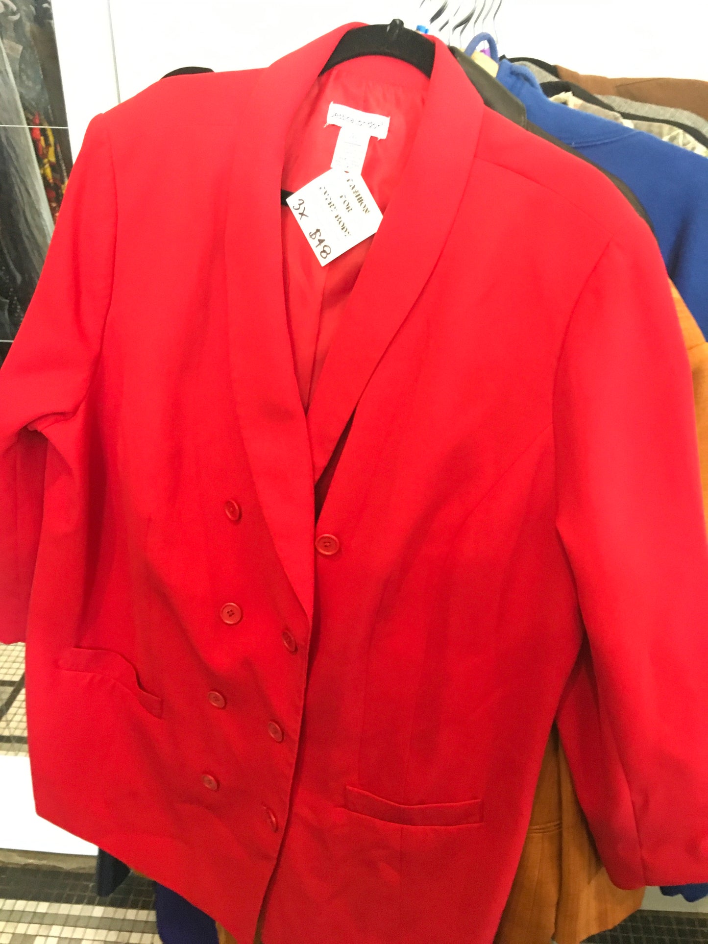 Red Double Breasted Jessica London Blazer