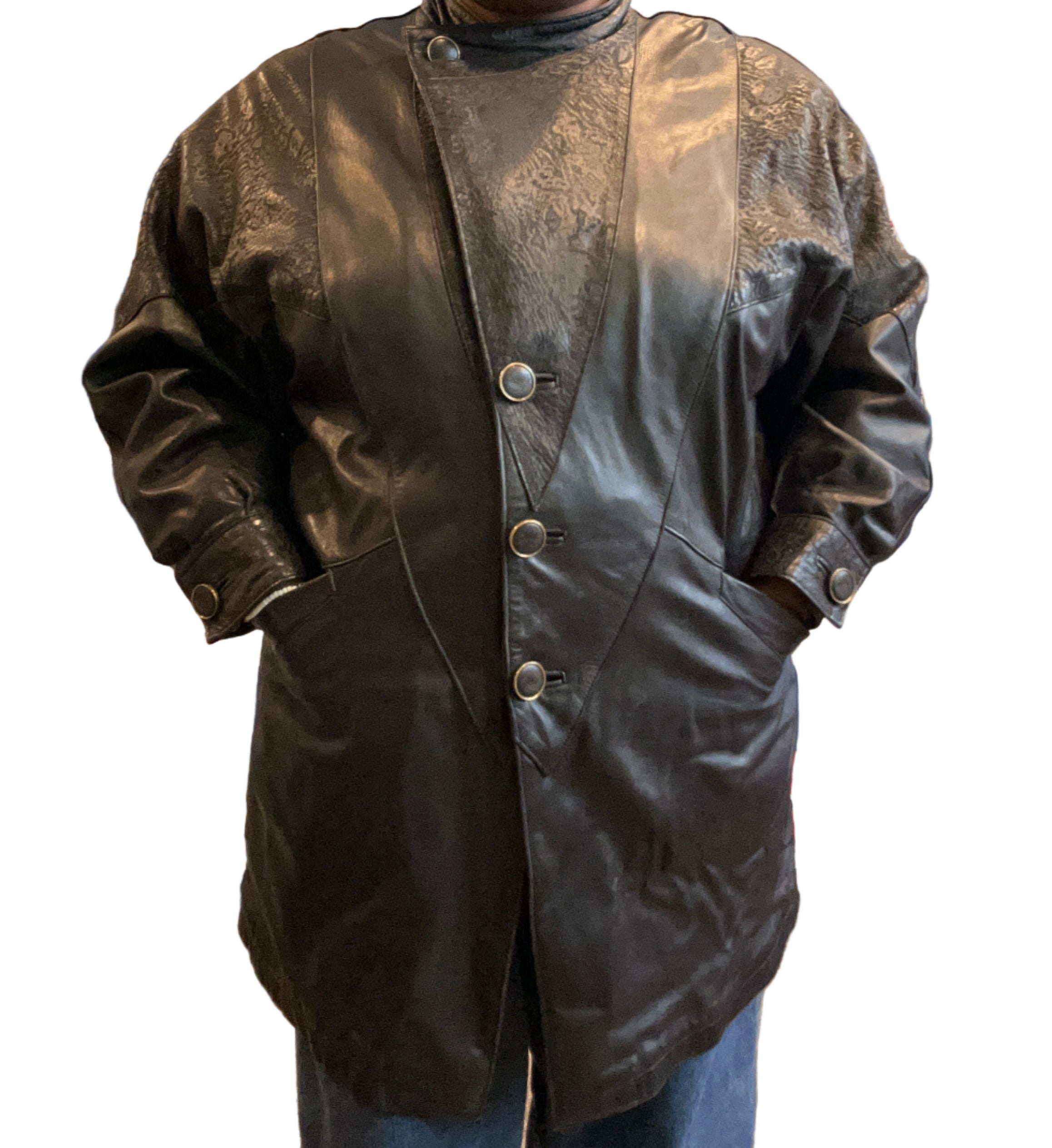 Animal Print Leather Coat