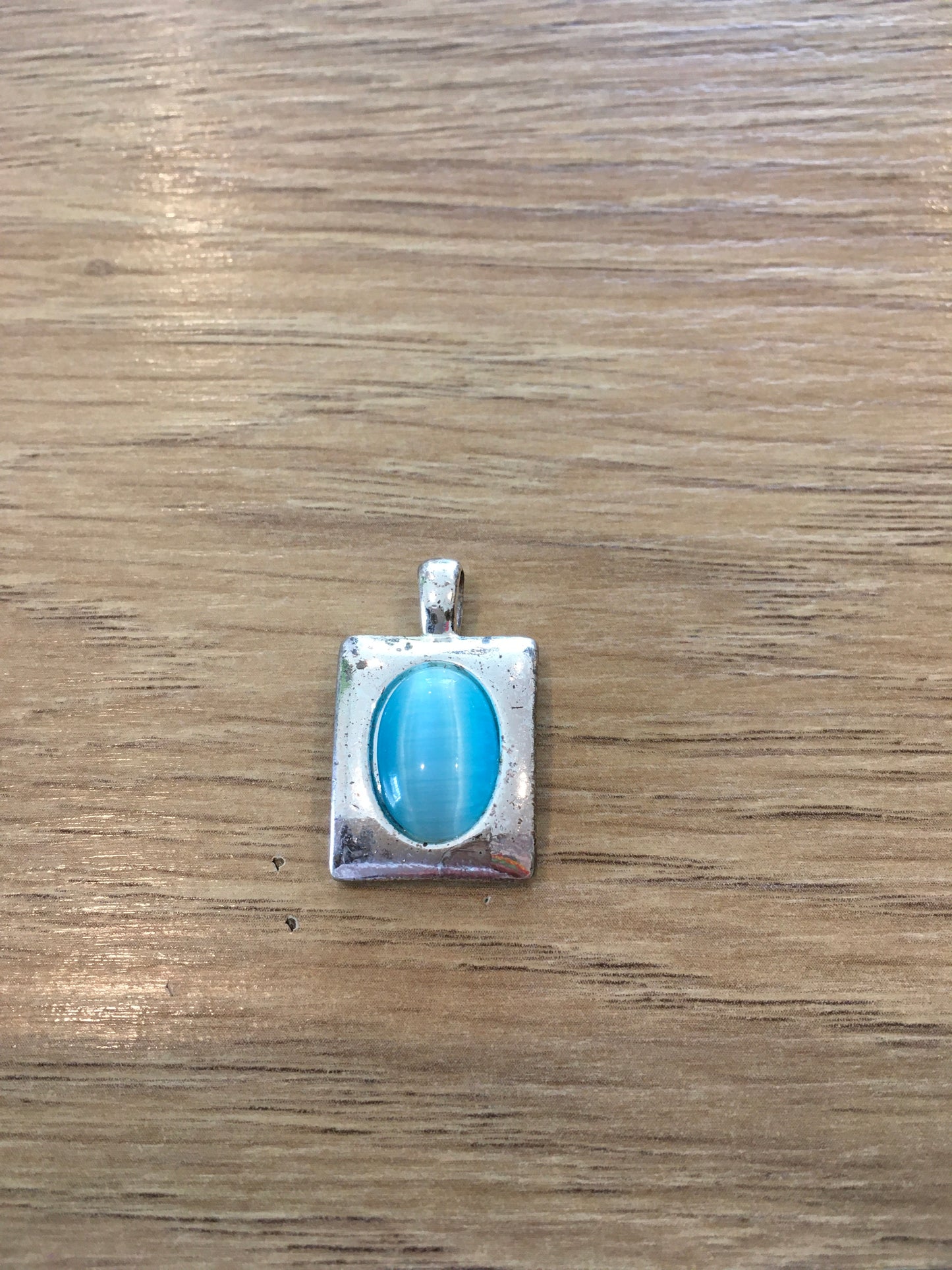 Silver & blue stone necklace pendant