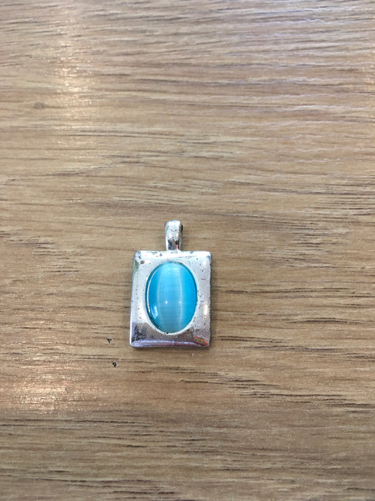 Silver & blue stone necklace pendant