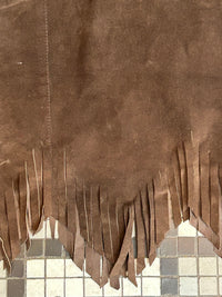 XL Crossing Pointe Brown Suede Fringe Skirt