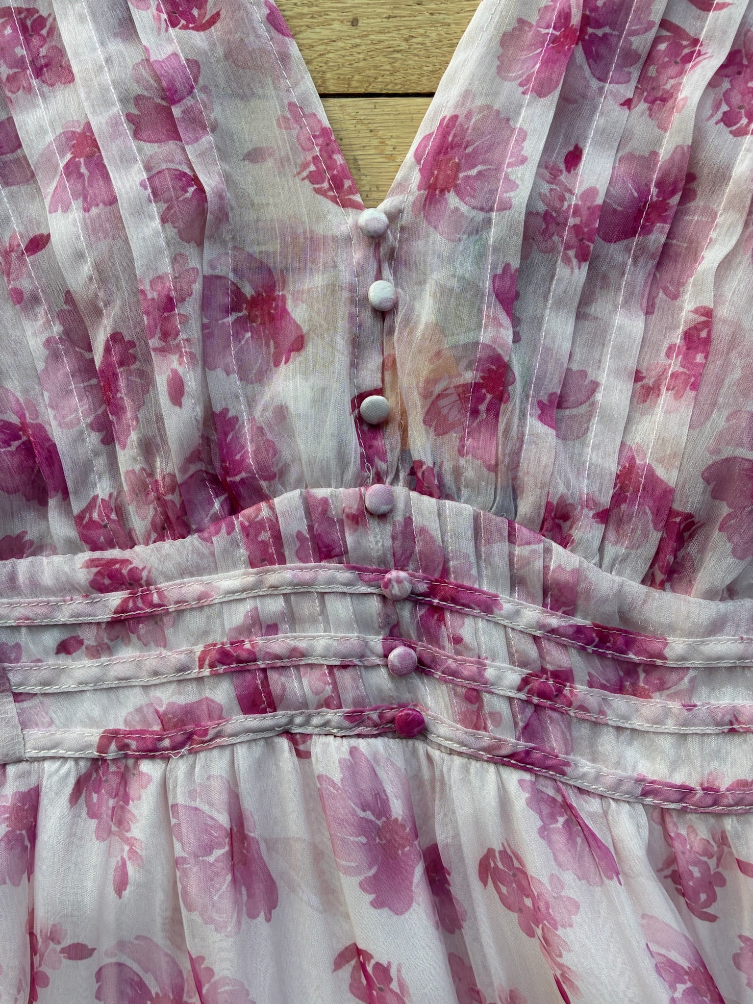 Arula Pink Sheer Floral Dress