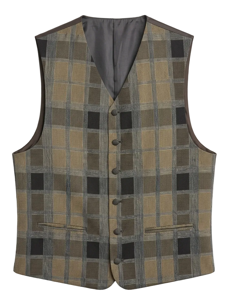 Big Plaid Suit Vest