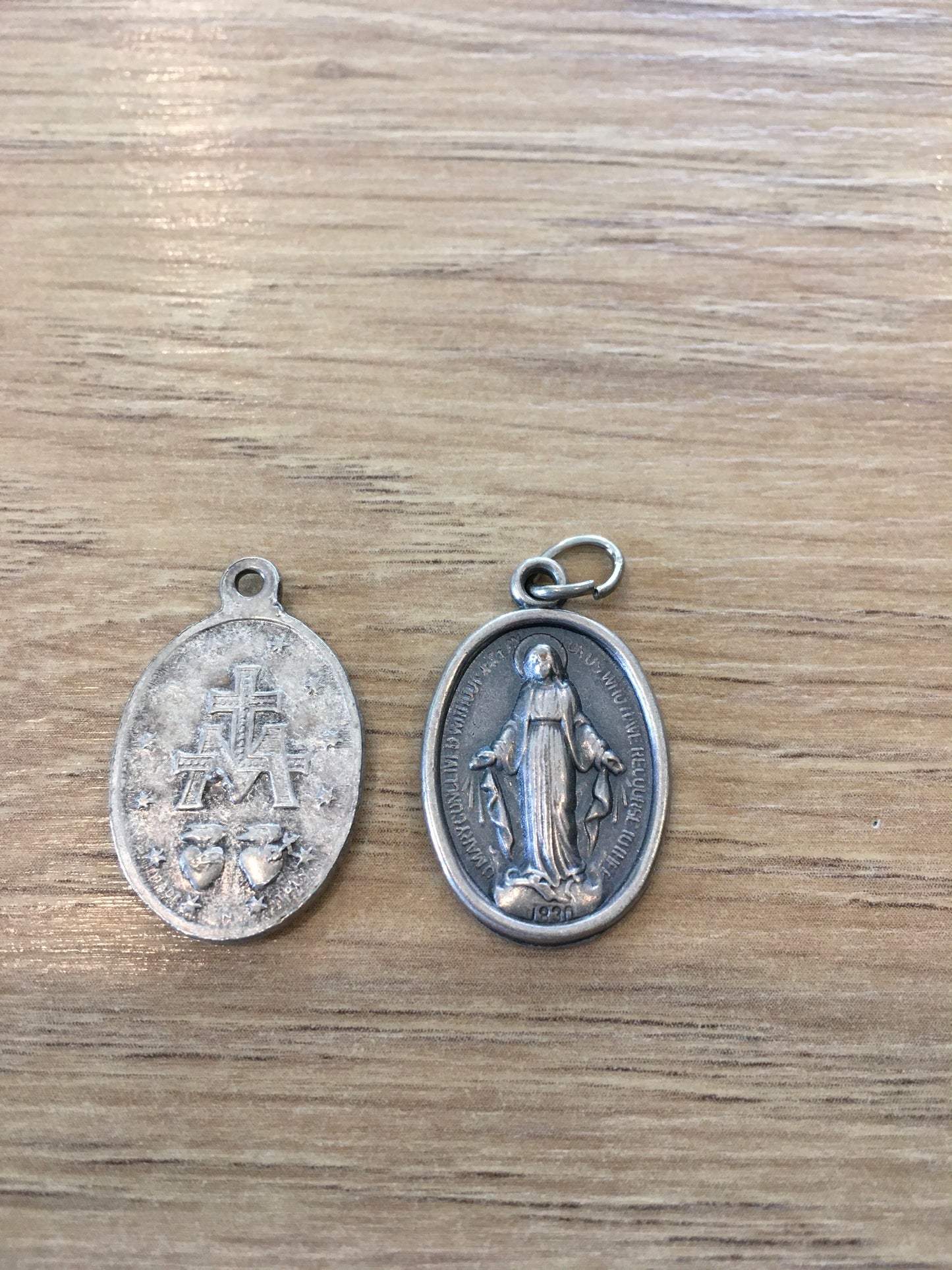 Silver mother mary necklace pendant