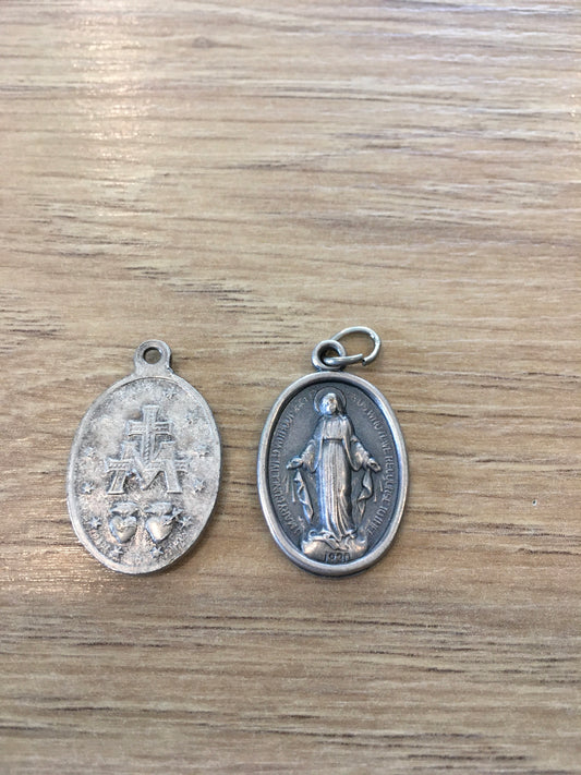 Silver mother mary necklace pendant