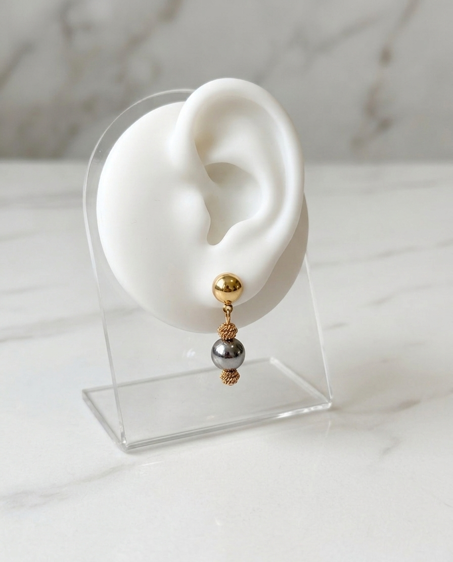 Mixed Metal Dangle Earrings