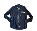 2X Black & White Colorblock Button Up