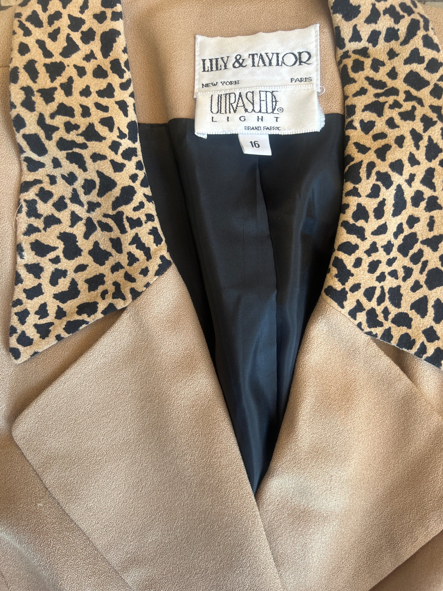 Lily & Taylor Ultra Suede Light Blazer Animal Print