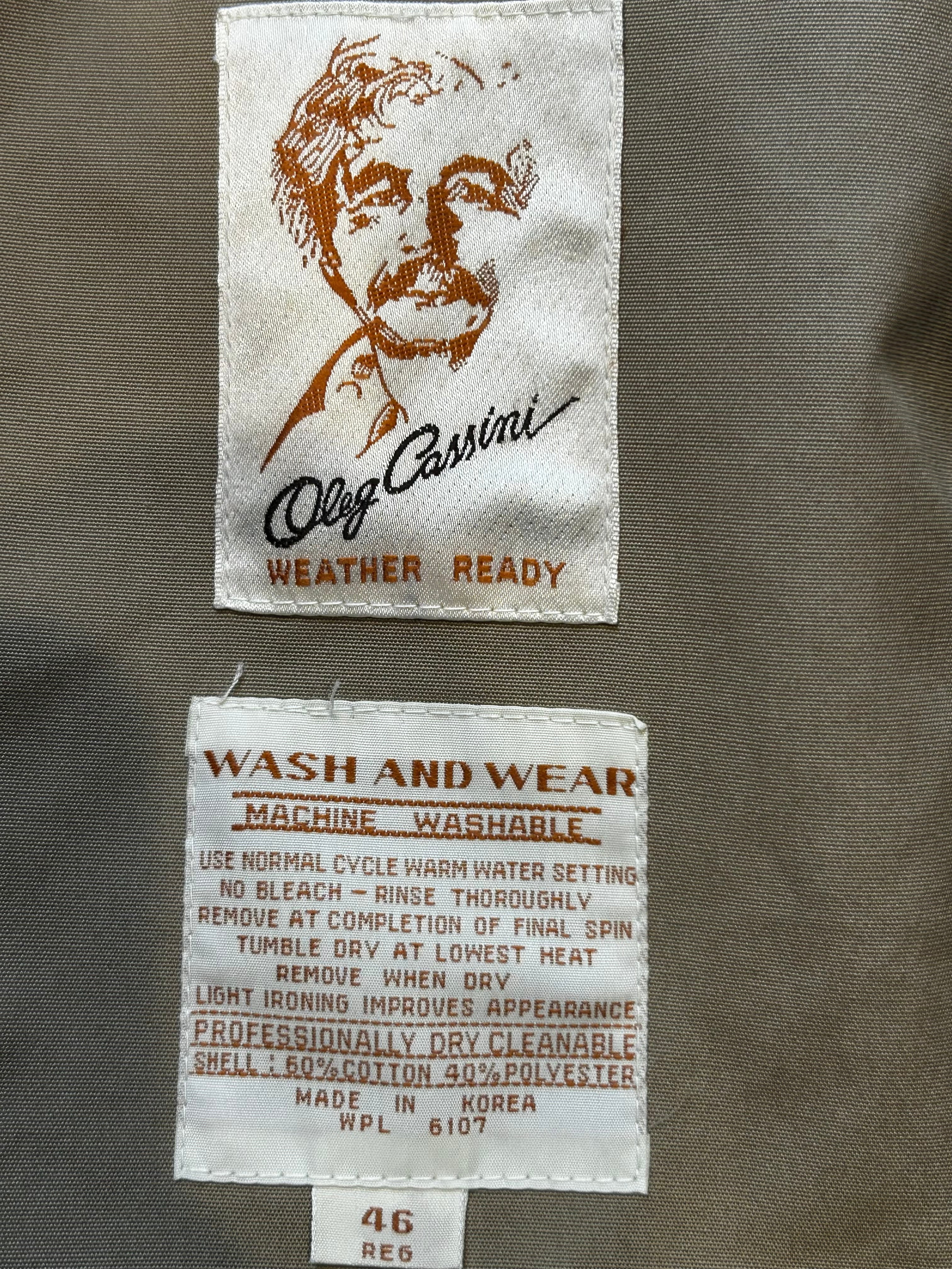 Oleg Cassini Tan Trench