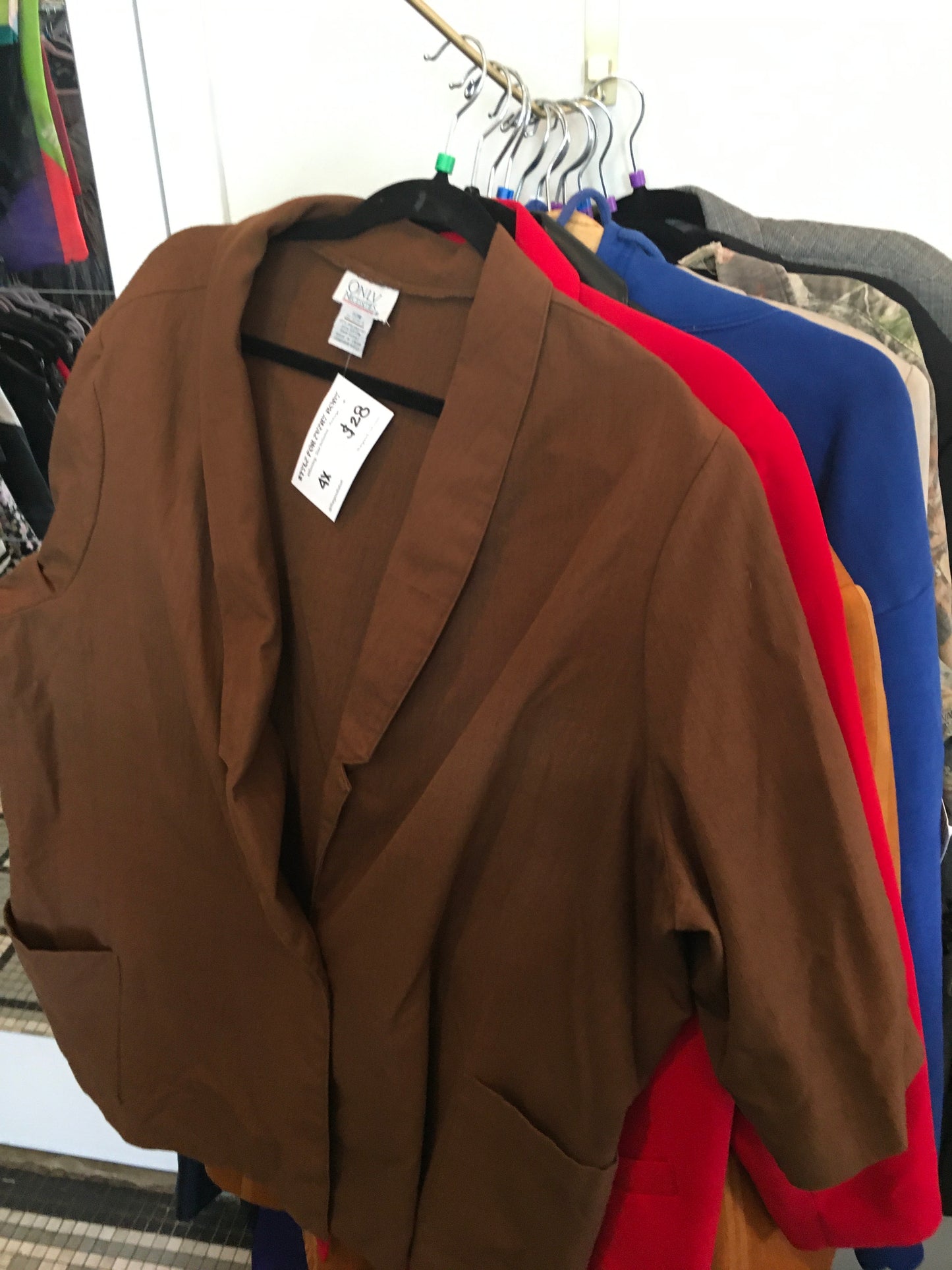 Only Necessities Short Sleeve Brown Blazer