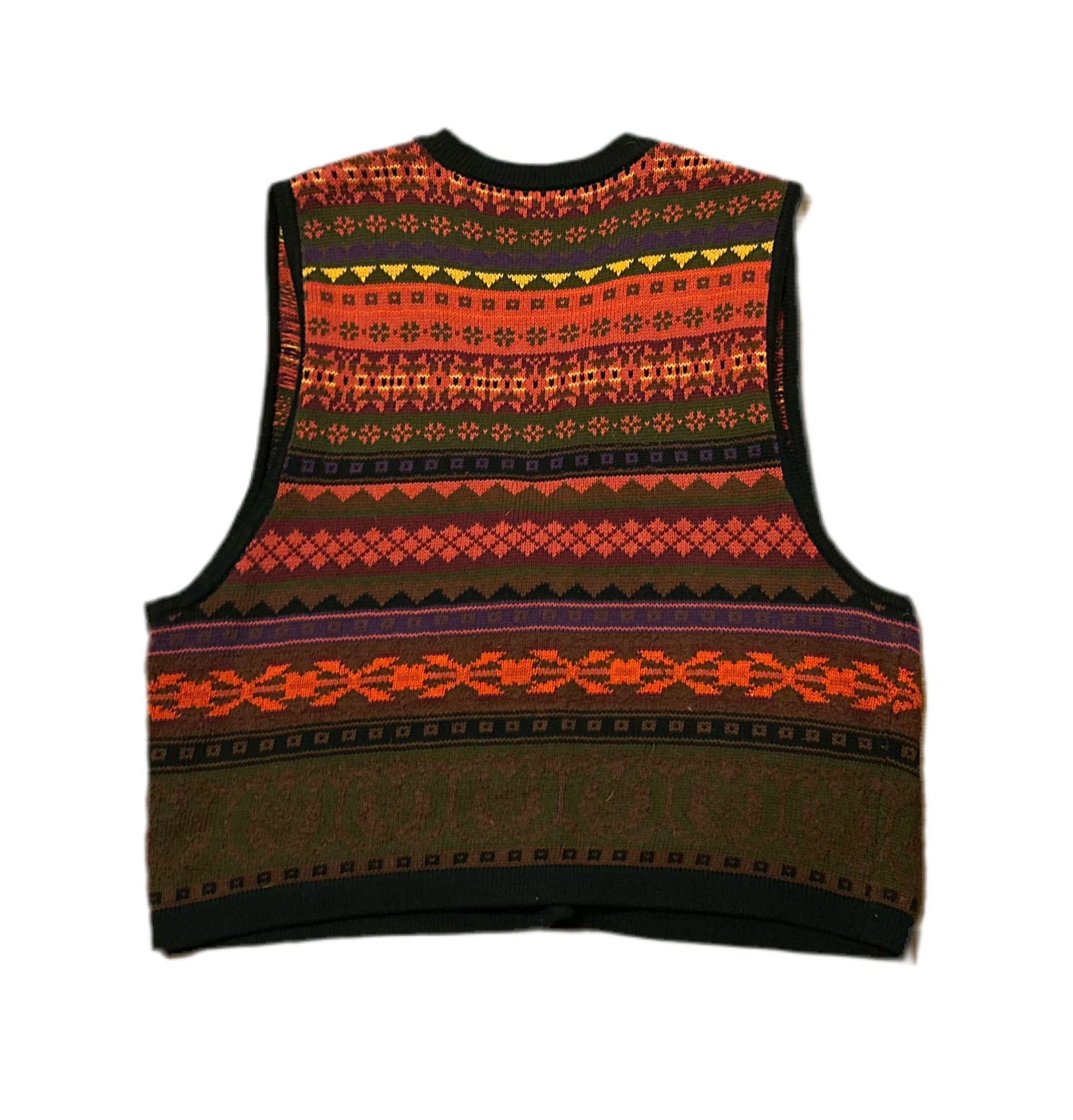 XL 90s Abstract Button Up Sweater Vest