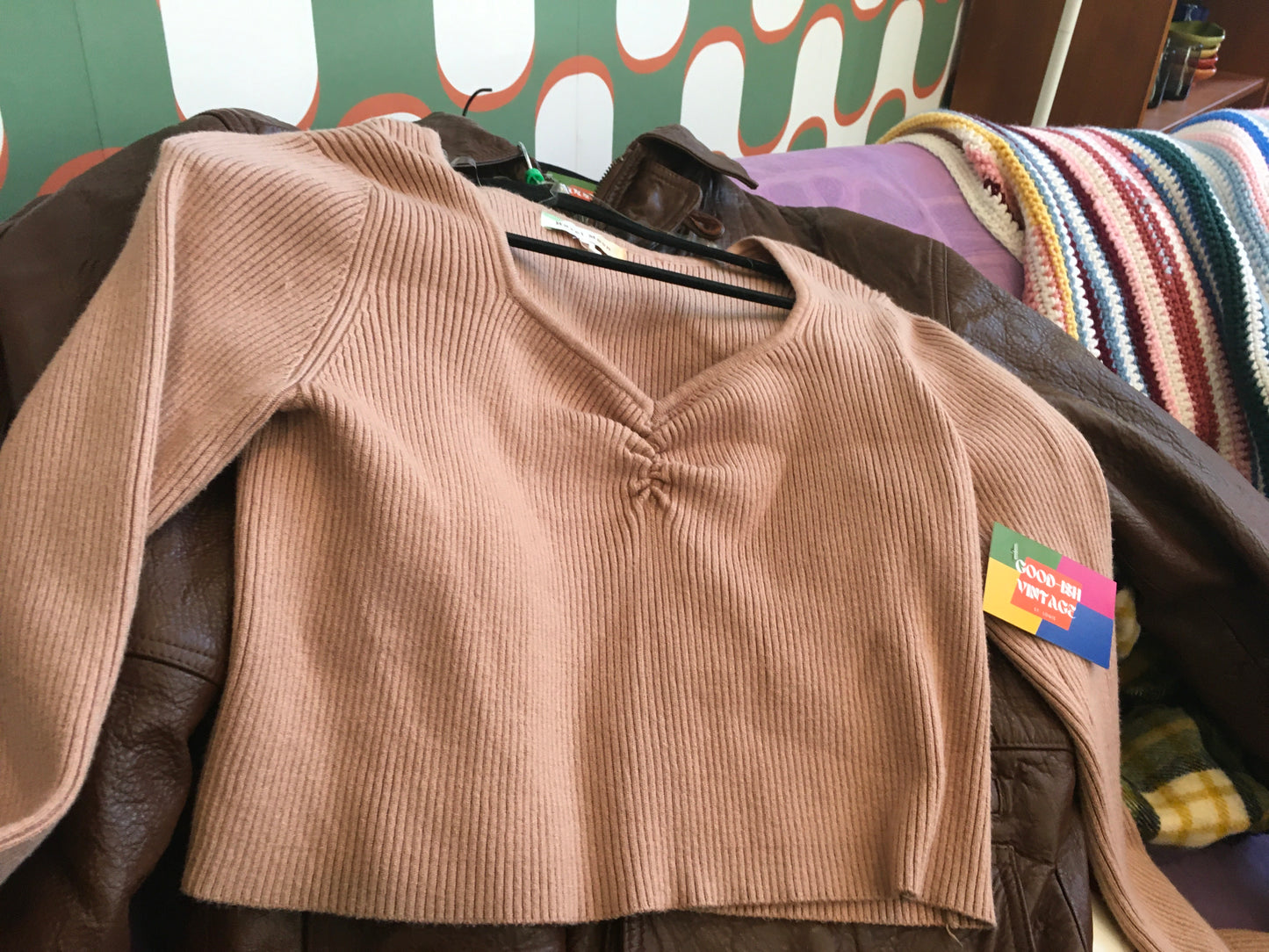 L/XL Hazel Moon Tan Knit Top