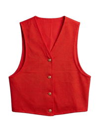 Red Vest With Anchor Buttons