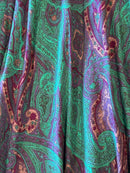 Teal Paisley Print Skirt