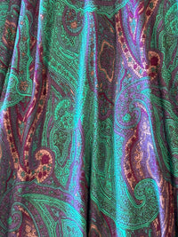 Teal Paisley Print Skirt