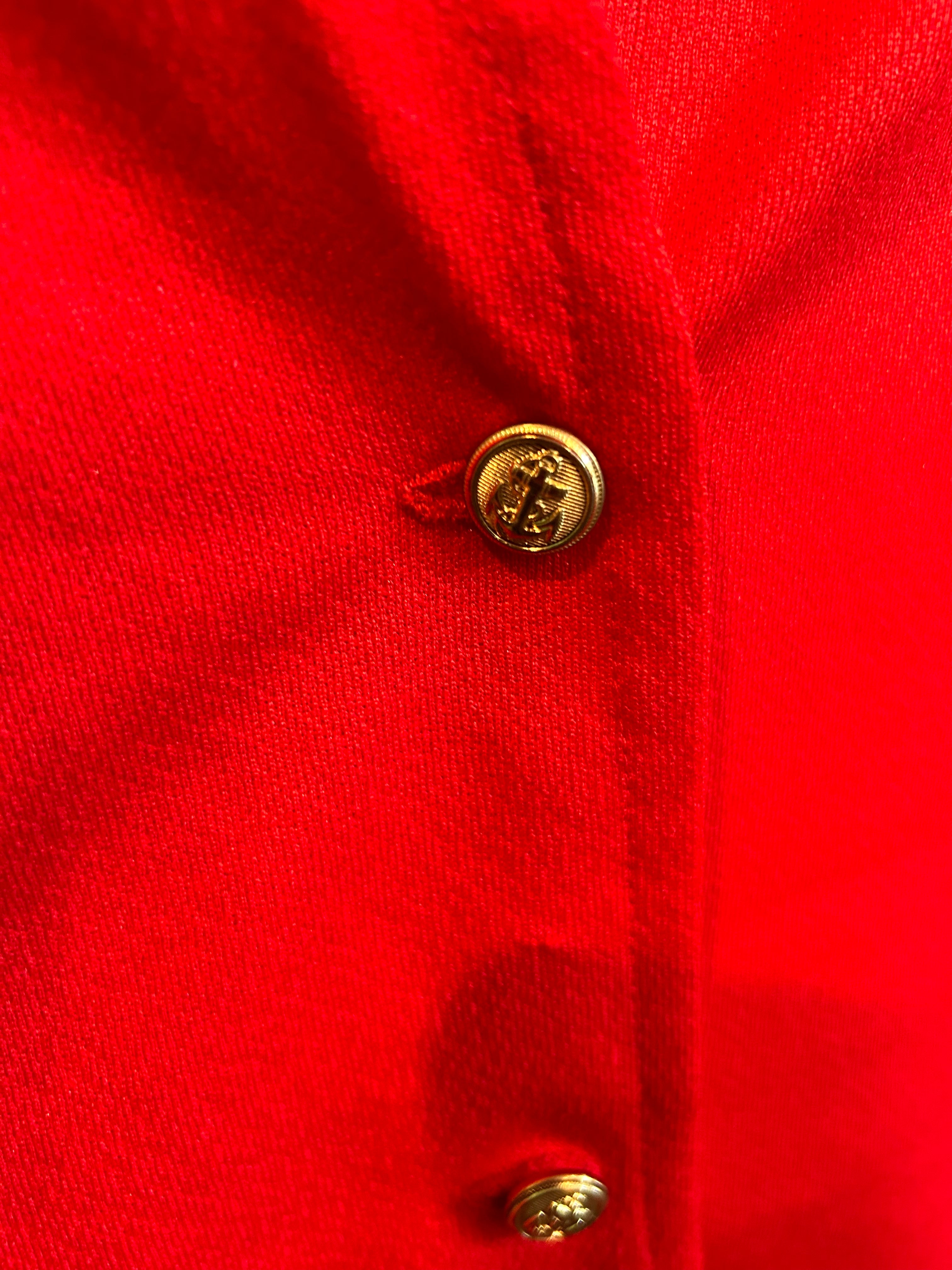 Red Vest With Anchor Buttons