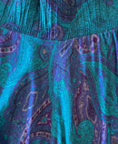 Teal Paisley Print Skirt