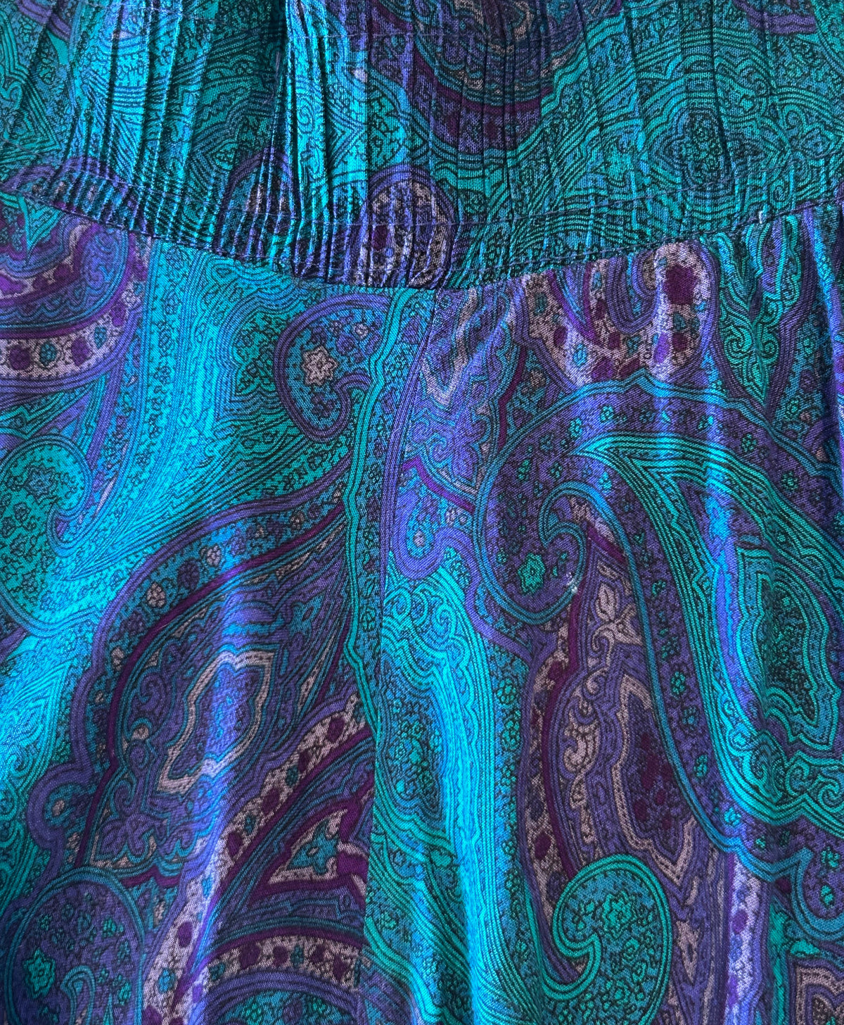 Teal Paisley Print Skirt