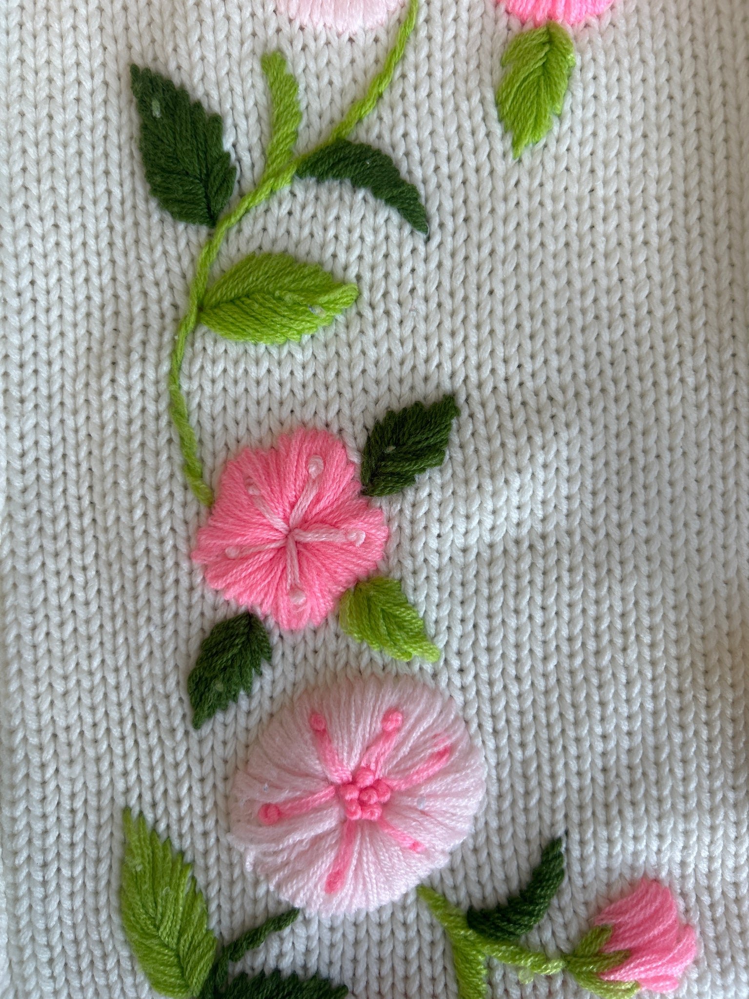 LWhite Floral Cardigan