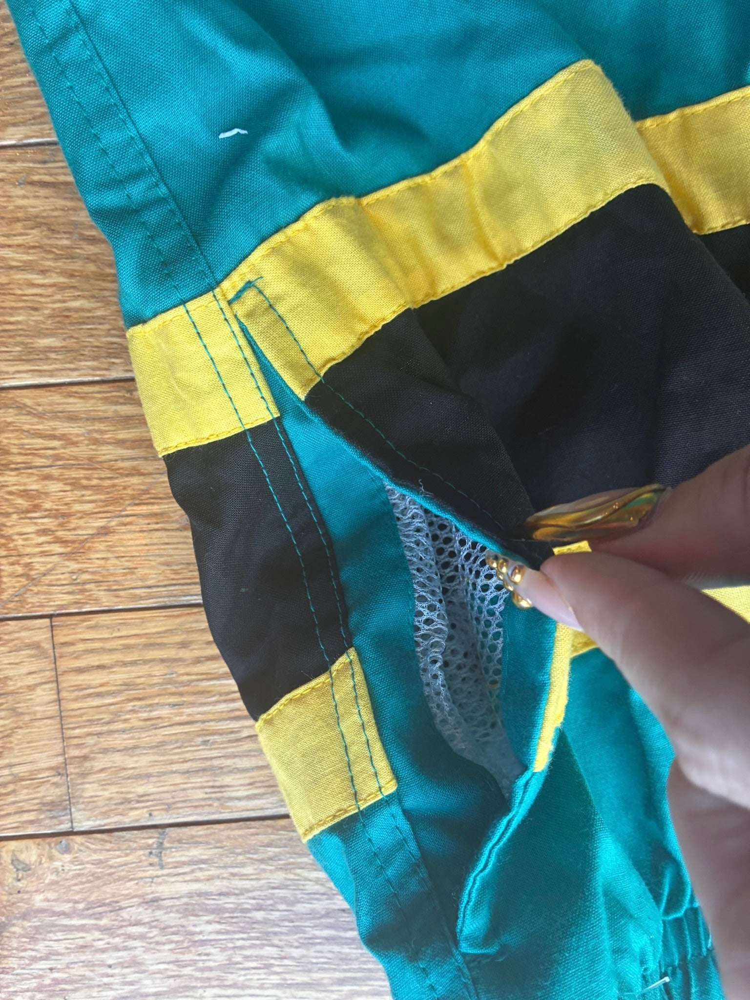 Campus Teal Stripe Swim Shorts