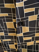 Abstract Geometric Button Up