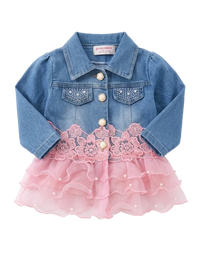 Denim Lace Baby Dress