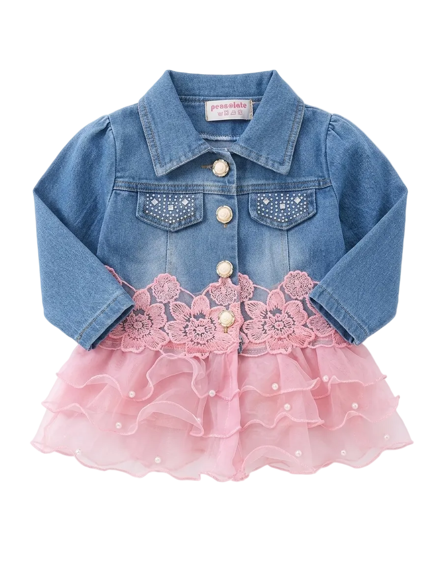 Denim Lace Baby Dress