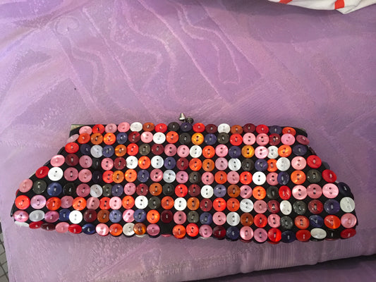 Vintage Button Clutch Bag