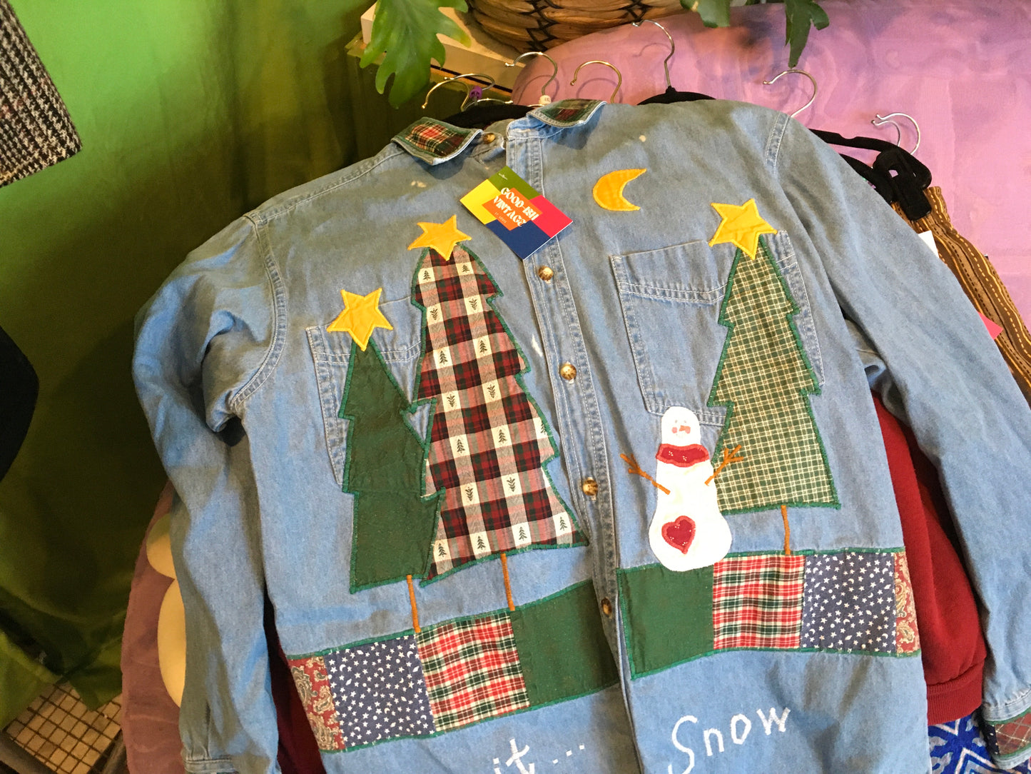 L Let it Snow Button Up