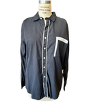 2X Black & White Colorblock Button Up