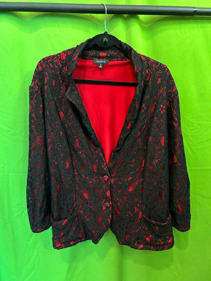 Black & Red Lace Overlay Torrid Blazer