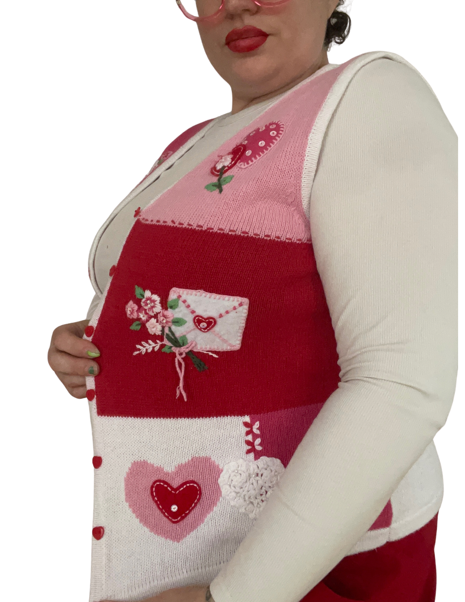 L White Stag Valentines Vest