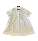 3X White Collard Short Sleeve Shirt Dress