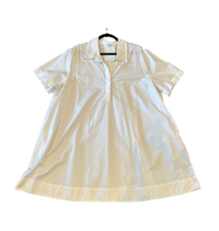3X White Collard Short Sleeve Shirt Dress