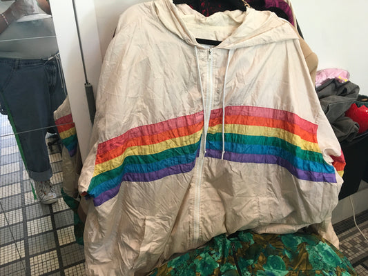 Elan White Rainbow Windbreaker