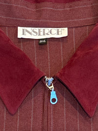 2X/3X Inserch Maroon Zip Up Blazer