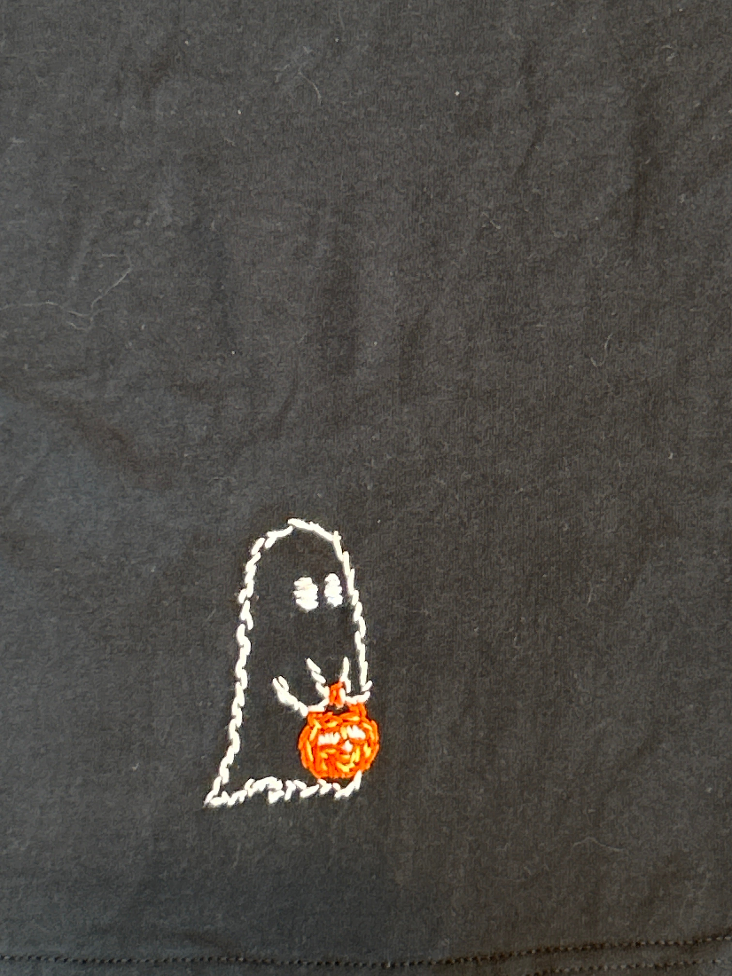 4X Hand Embroidered Ghost w/ Pumpkin