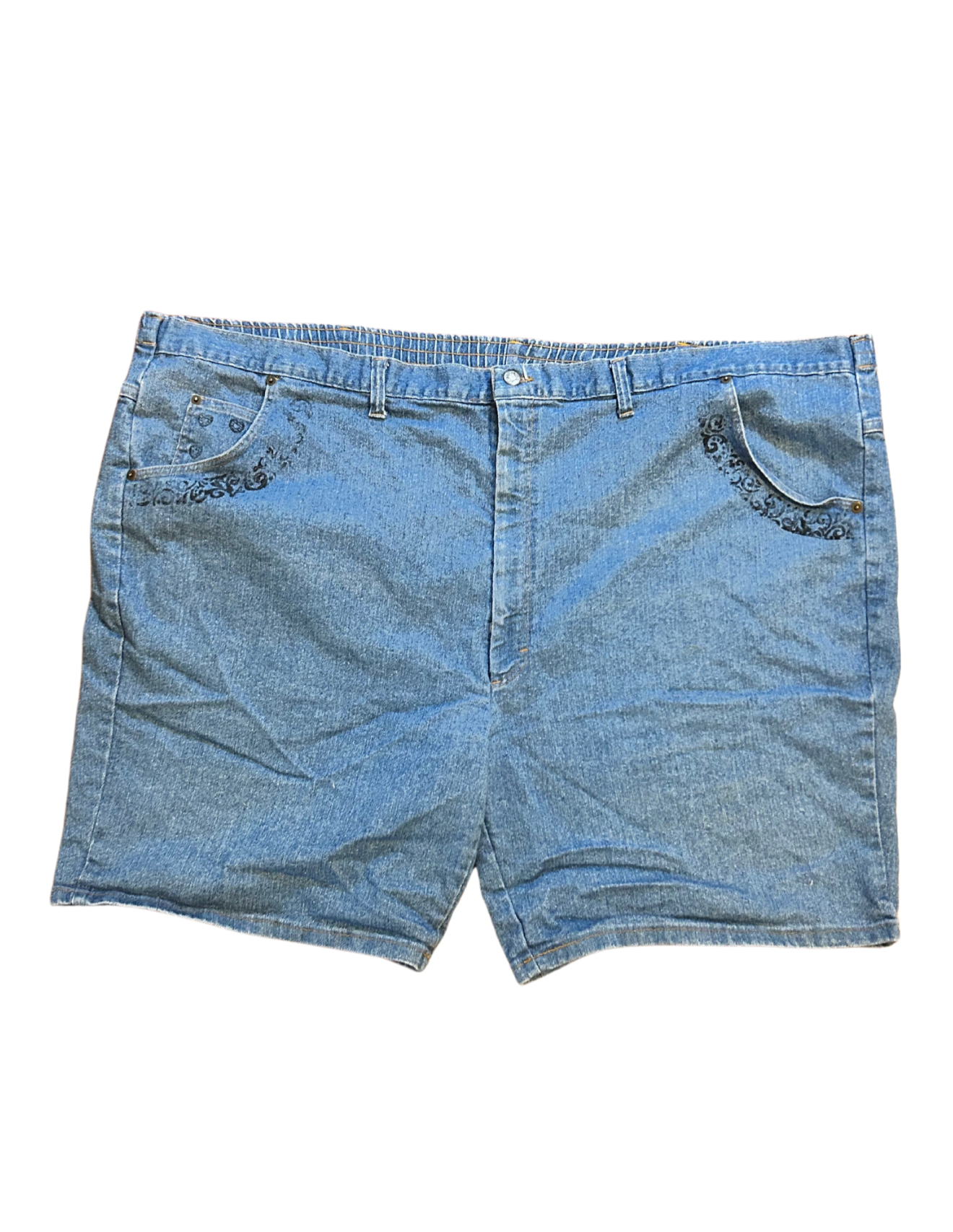 4X Flower Denim Shorts