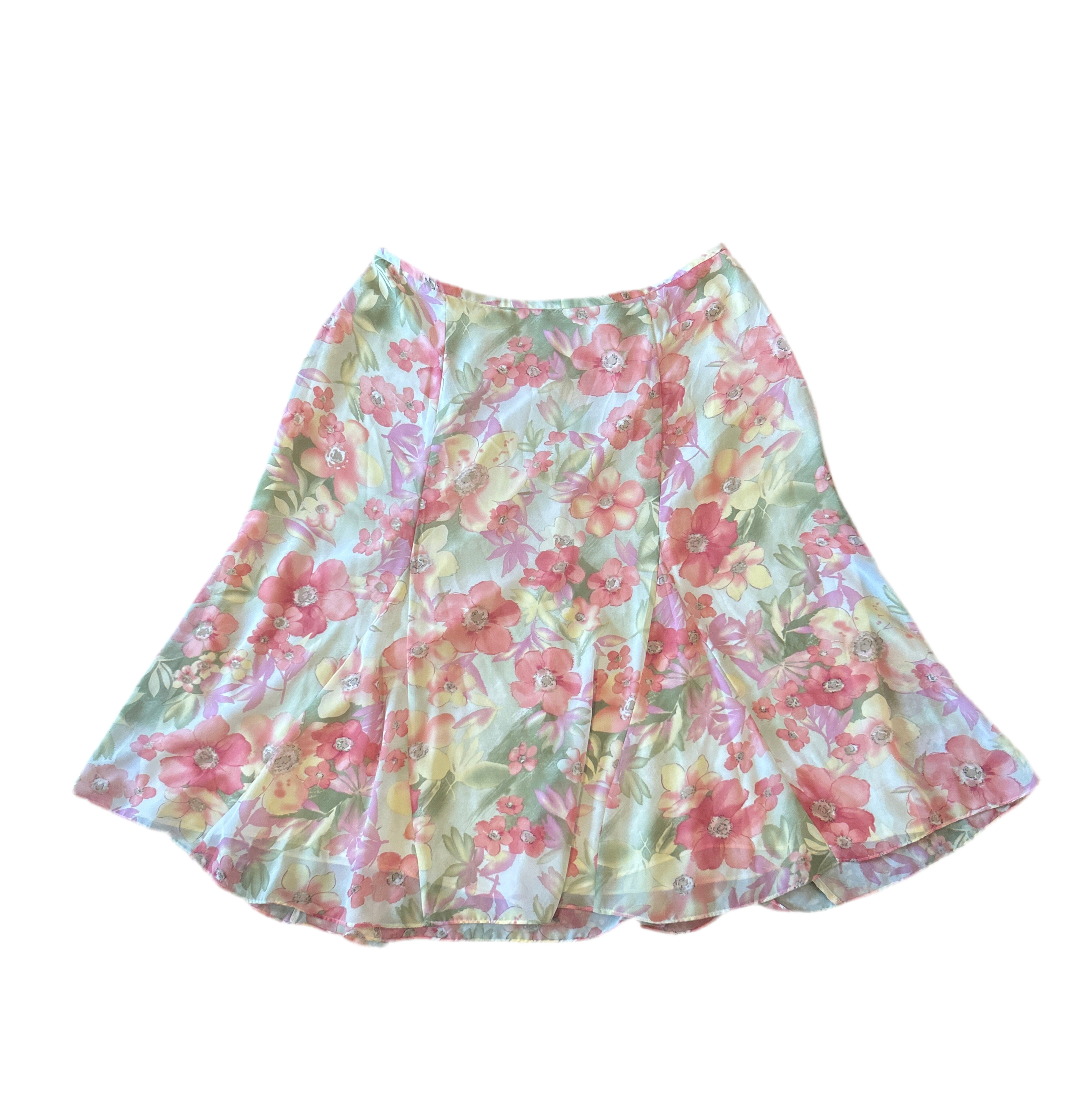 2X Floral Midi Skirt