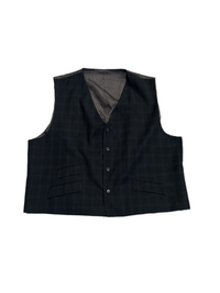 4X Black Plaid Vest