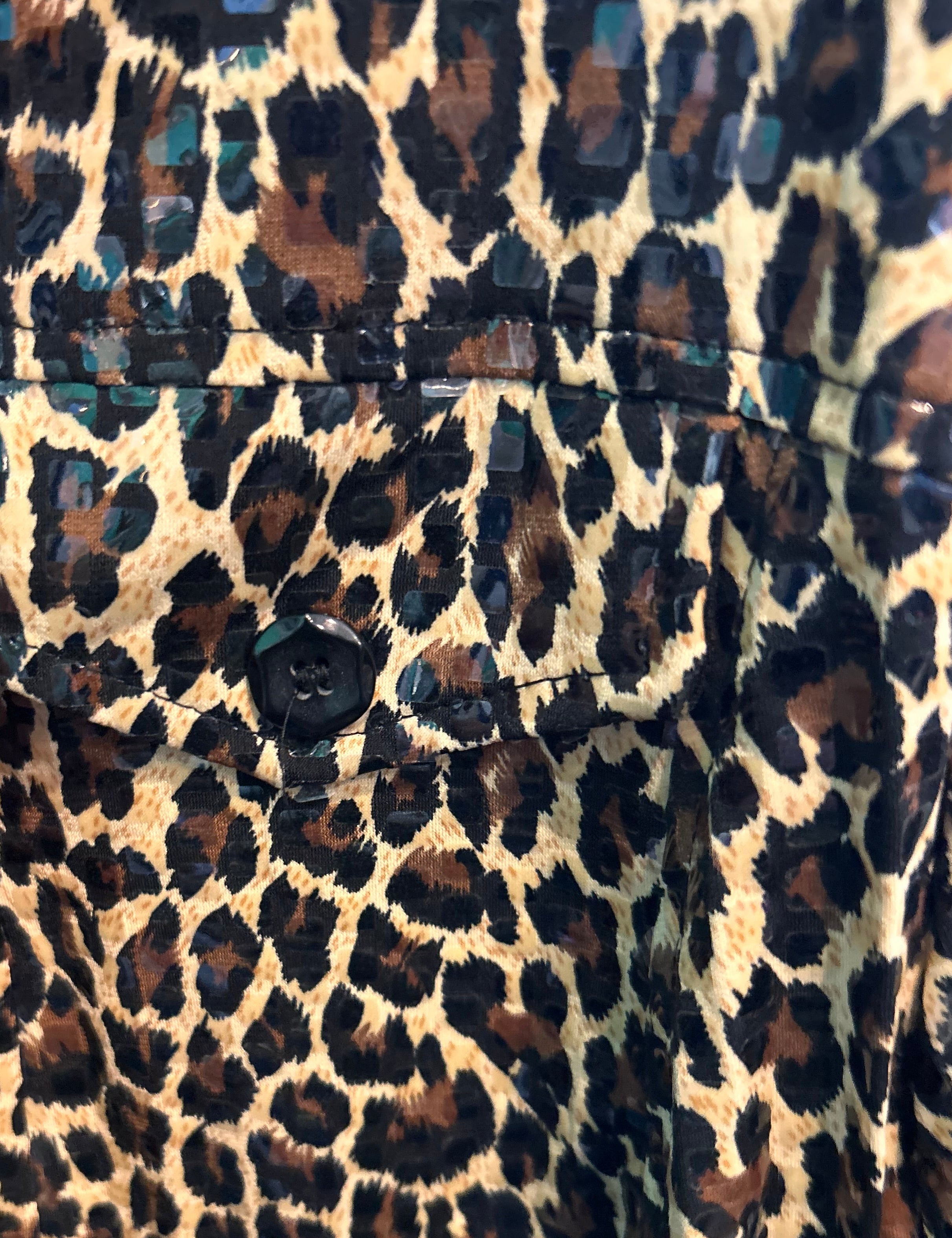 Perceptions Animal Print Button Up
