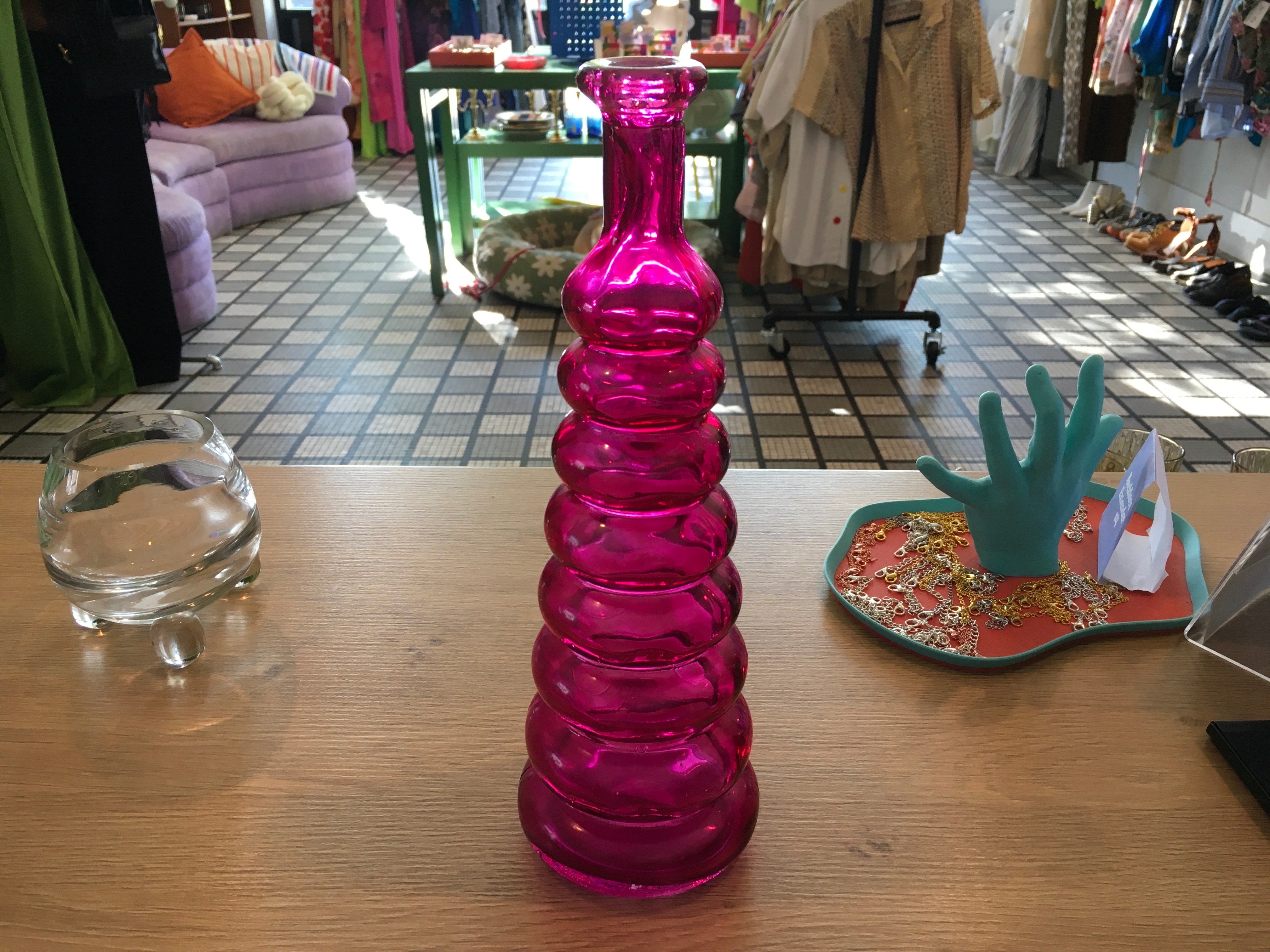 Pink Glass Bubble Vase