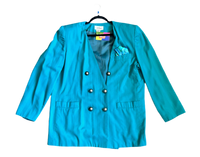 2X Teal Double Breasted Blazer